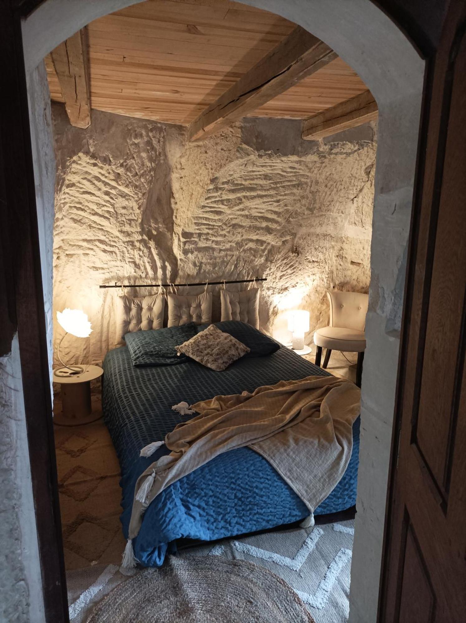 Gite Des Perreyeurs - Maison Troglodyte Avec Vue Sur Loire Montsoreau Exterior foto